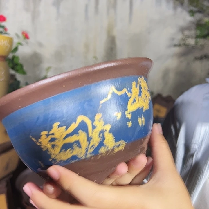 17蓝色三角金钟花盆