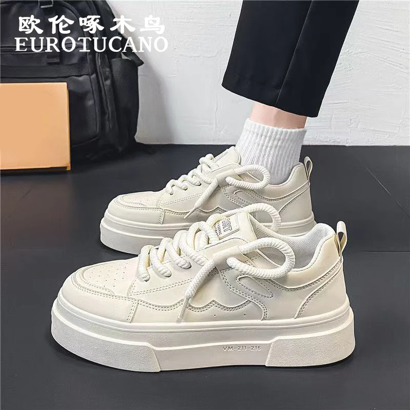 欧伦啄木鸟EUROTUCANO男鞋冬季透气百搭休闲板鞋子男款运动小白鞋