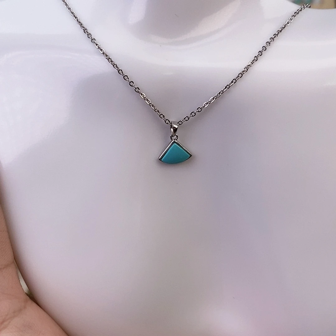 绿松石银S925镶嵌颈饰