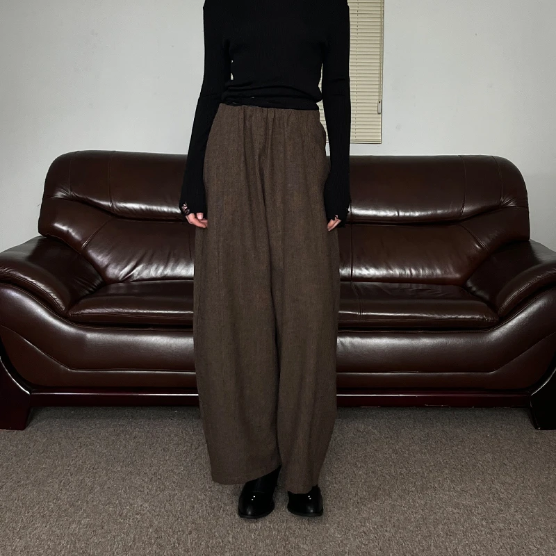 artbrut羊毛镰刀裤松紧腰人字纹肌理 拉毛 抗静电 保暖 1994ARK