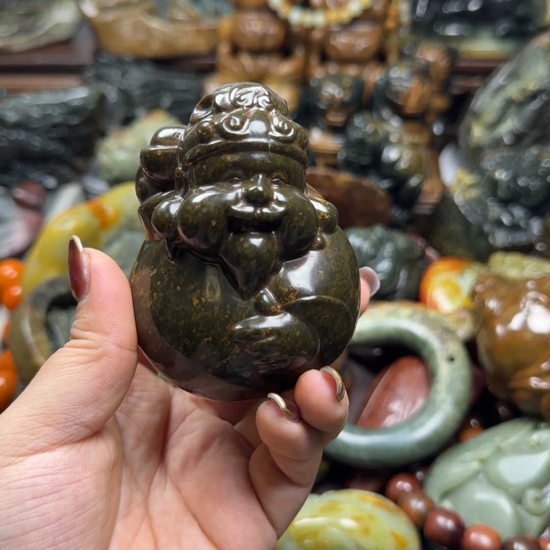 派***星未镶嵌透闪石质玉珠宝奇石