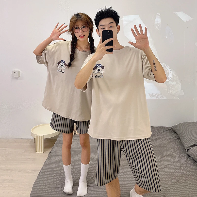 情侣睡衣夏季2025新款全套一男一女士潮牌高级感薄款可外穿家居服