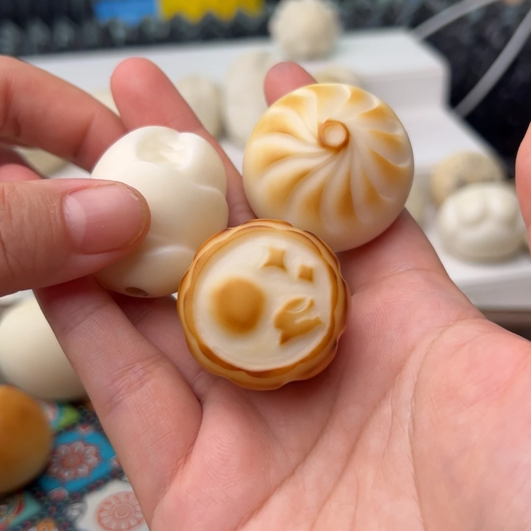 玉***帝把件菩提根/象牙果定制包子蟹钳兔兔月饼画棕猫爪不退换