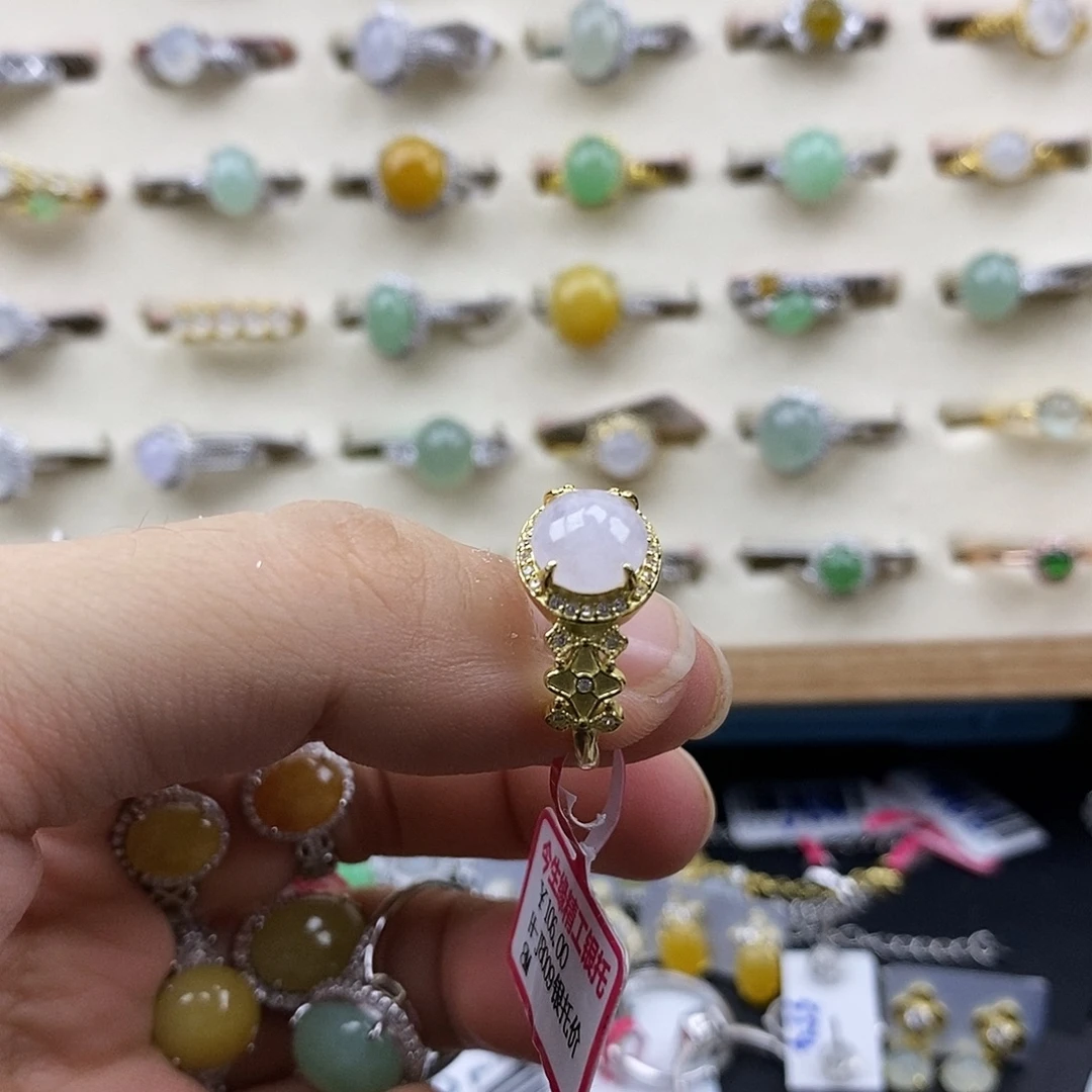 翡翠银S925镶嵌戒指