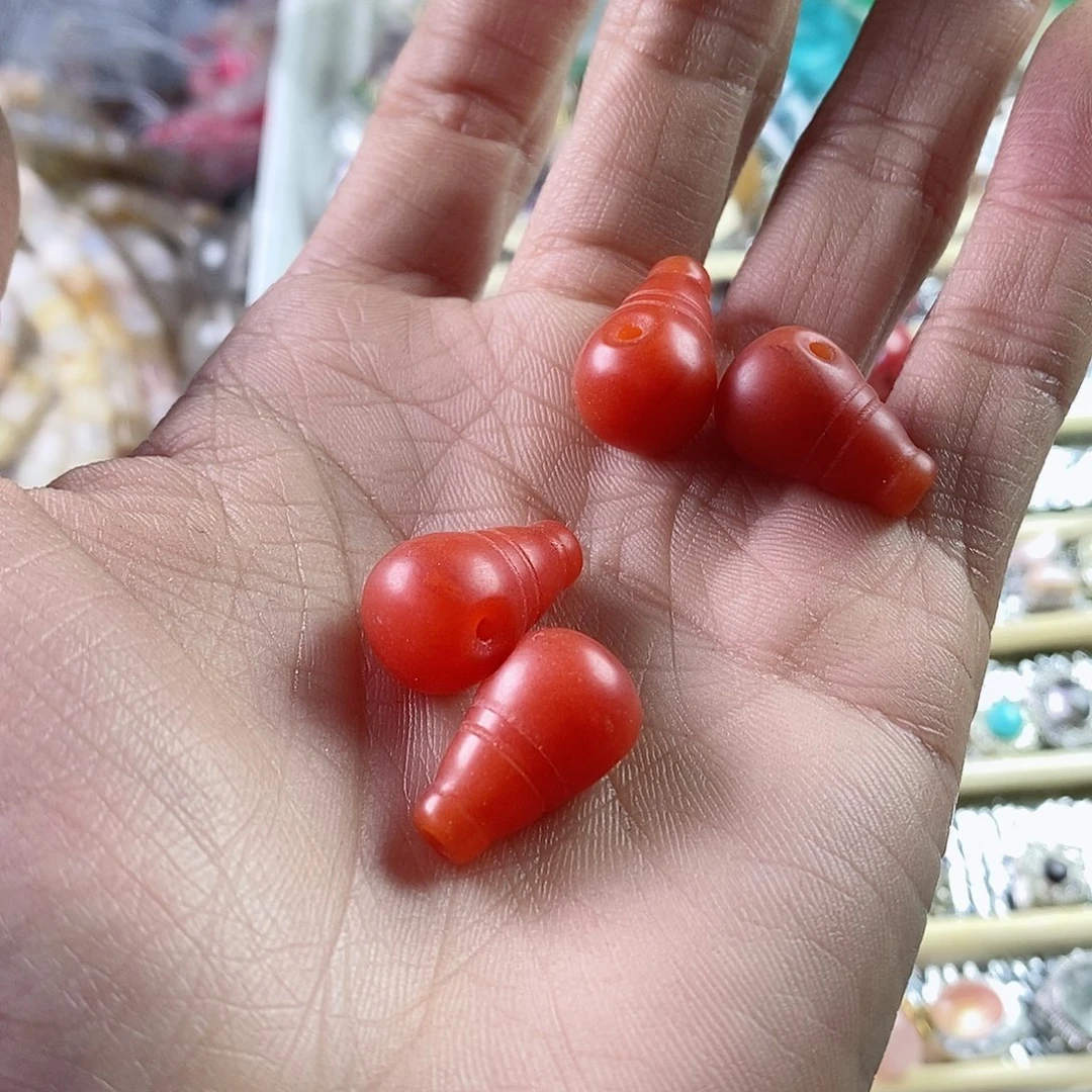 玛瑙/玉髓珠宝半成品合金一个卡12天然保山南红三通A105