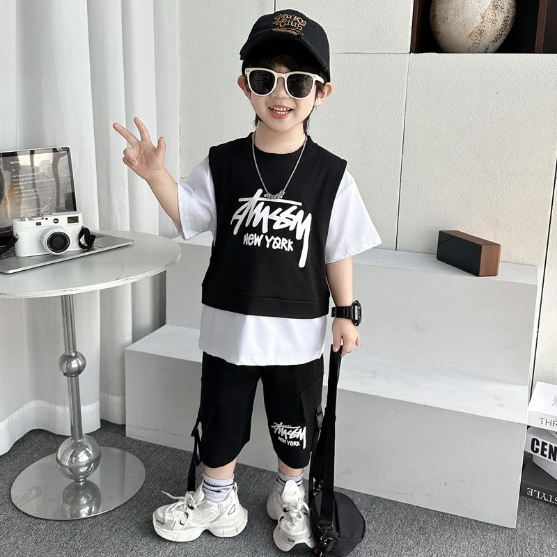 全国新疆包邮男童六一夏季短袖街舞服装演出服女嘻套装帅气运动洋