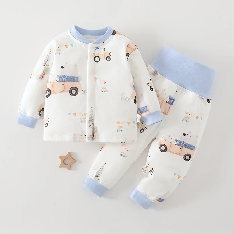 【可开裆】秋冬婴儿棉袄套装40g开衫宝宝休闲外套分体夹棉加厚棉裤