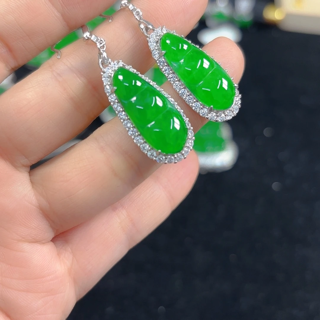 翡翠银S925镶嵌吊坠(不含链)