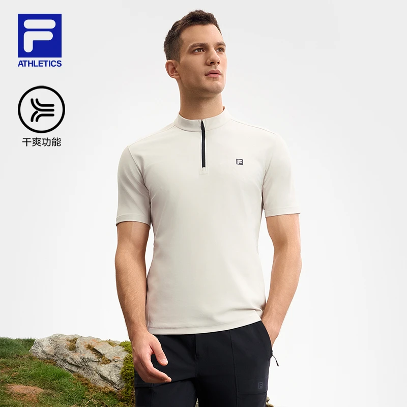 FILA斐乐男士运动T恤速干亲肤2025年新款休闲弹力短袖A11M517103F