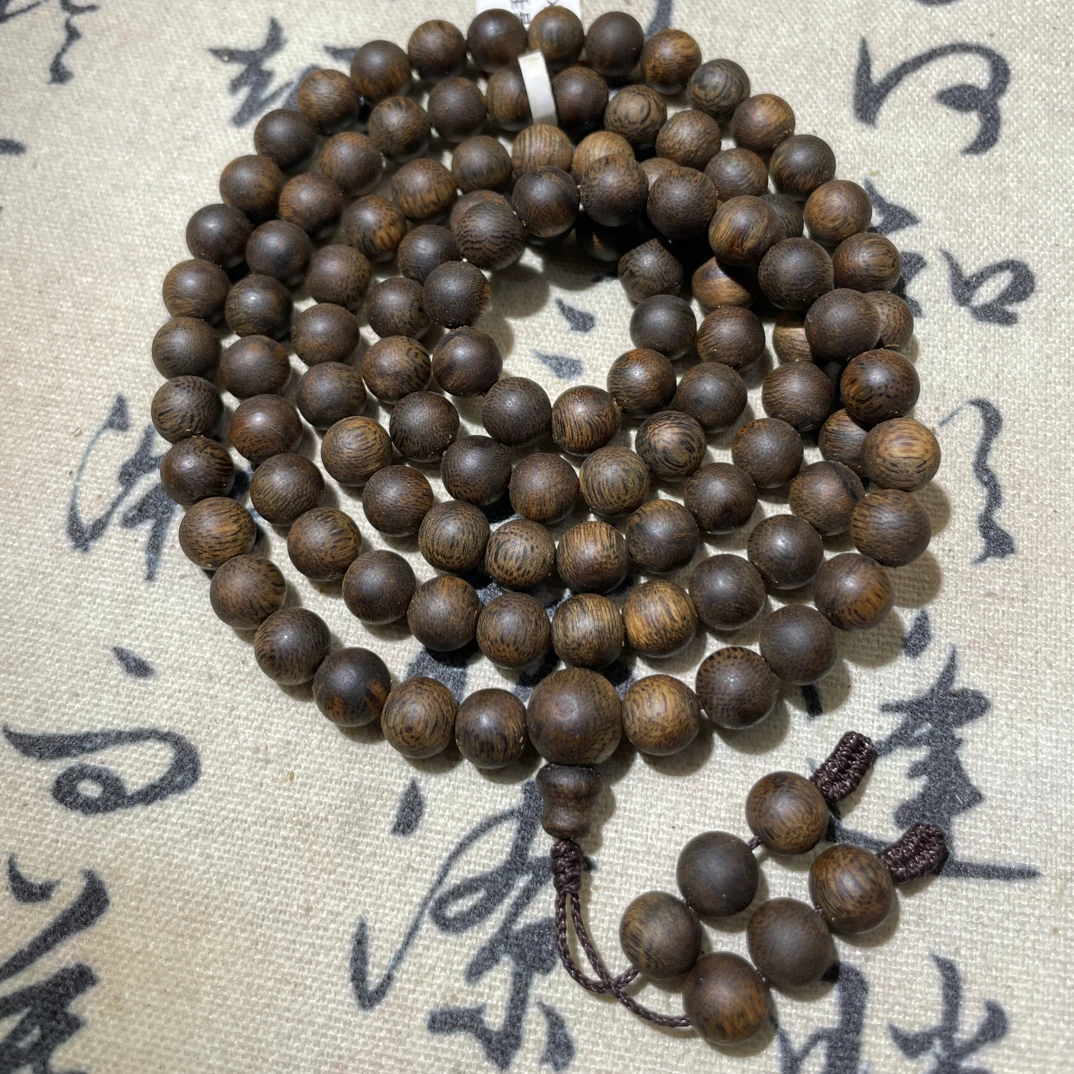 沉香（沉水）老料树心油8mm多圈圆珠108珠  种植绿奇楠