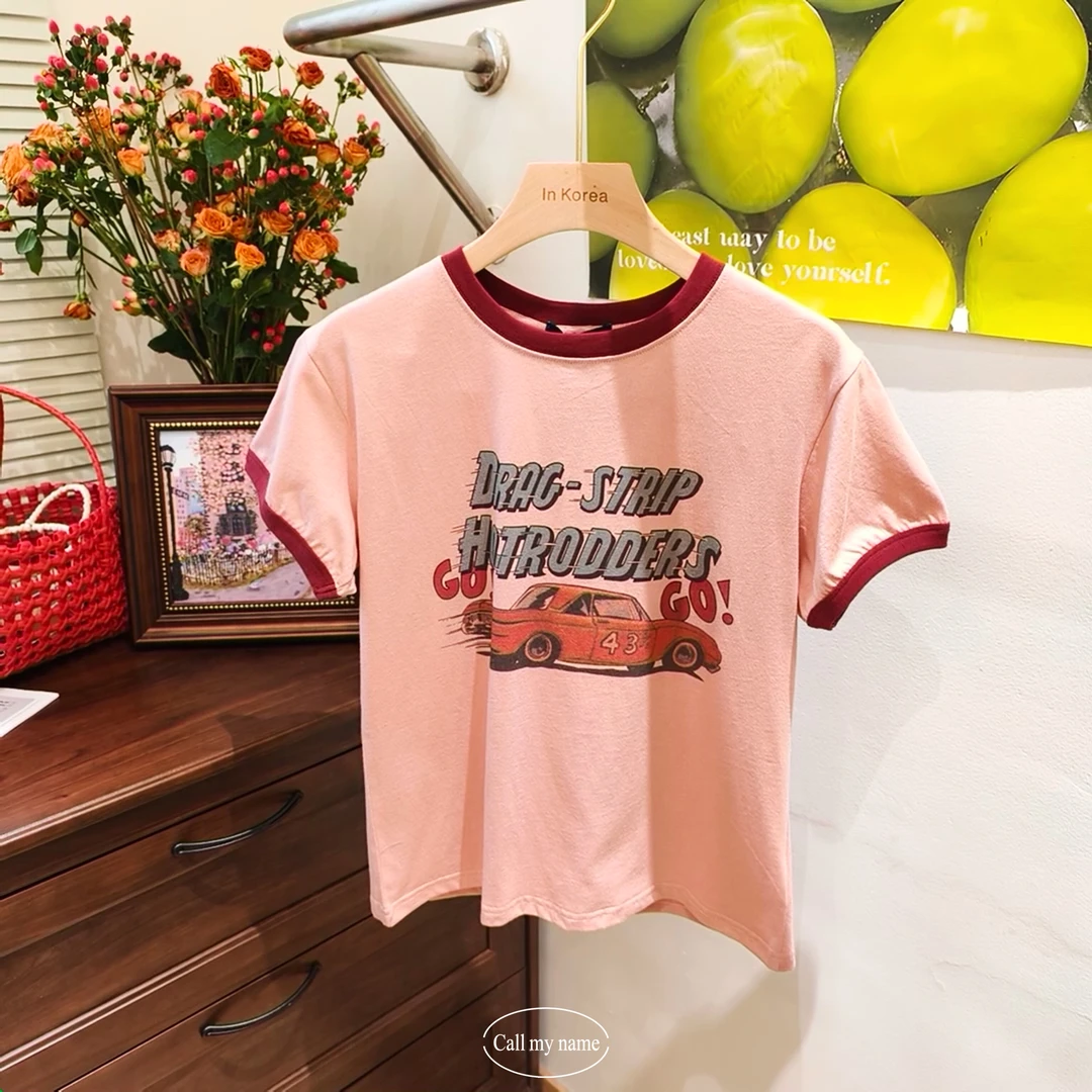 韩国代购.  Call my name 43号汽车  短袖L25051707