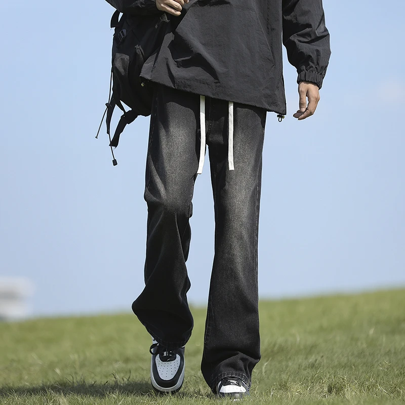 美式微喇牛仔裤男款2025新款爆款男生显高显瘦直筒裤子男士休闲裤