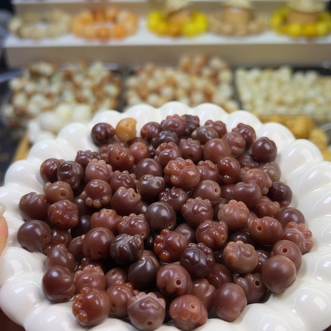 菩提根/象牙果手串卡12咖爱心猫爪40颗