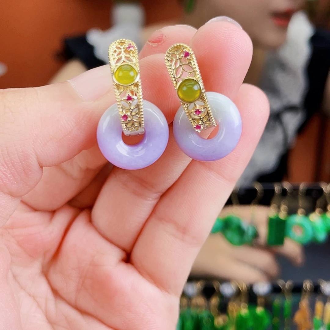 翡翠未镶嵌耳饰饰品