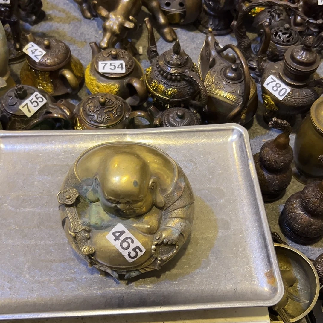 老***久黄铜摆件，文房摆件