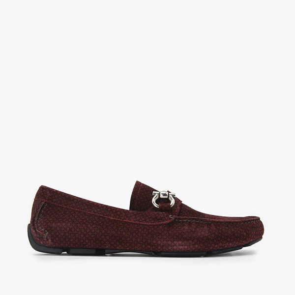 FERRAGAMO菲拉格慕新品印花牛皮男士浅口皮鞋休闲乐福鞋718047