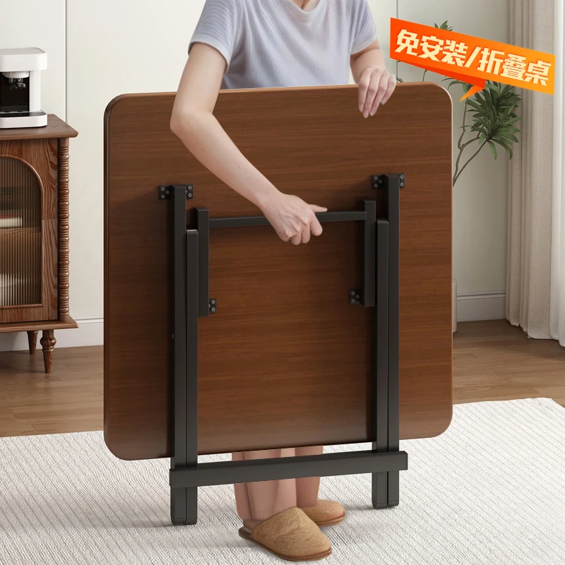 可折叠桌子家用多功能餐桌便携式摆摊桌出租屋小户型正方形吃饭桌