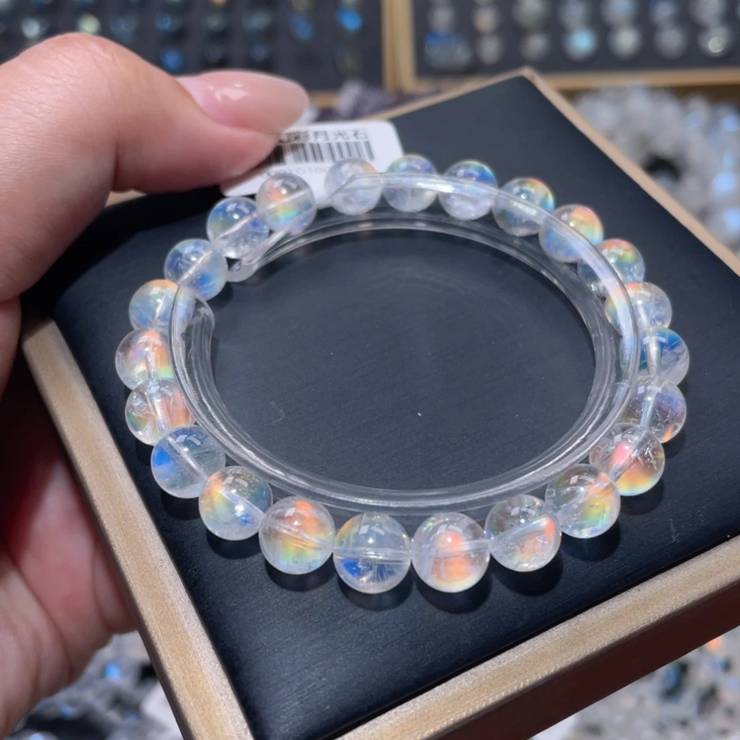 手链未镶嵌长石马岛幻彩月光石手链8mm