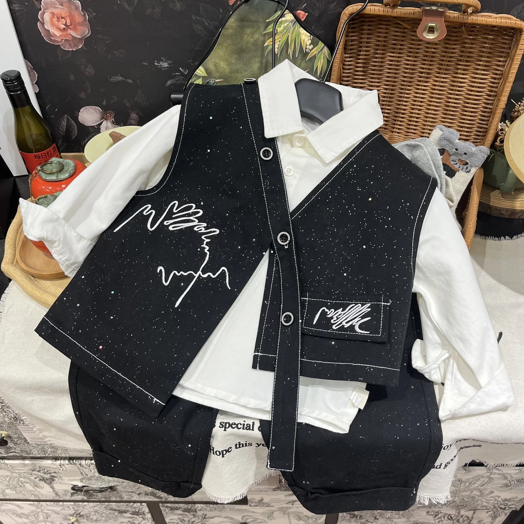 【星辰】儿童新款洋气时尚休闲帅气春款中小童两件套套装25L002