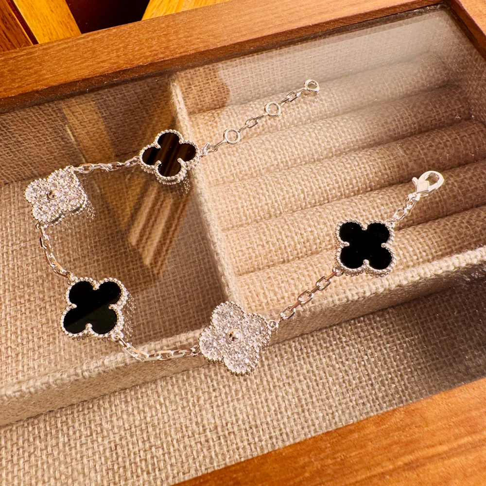 925银手链 四叶草手链女银s925银饰手镯手环