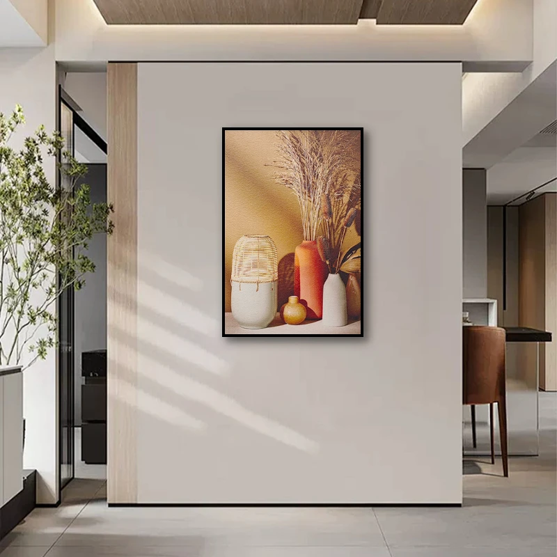 【远山】五谷丰登砂岩花瓶客厅餐厅装饰画4060