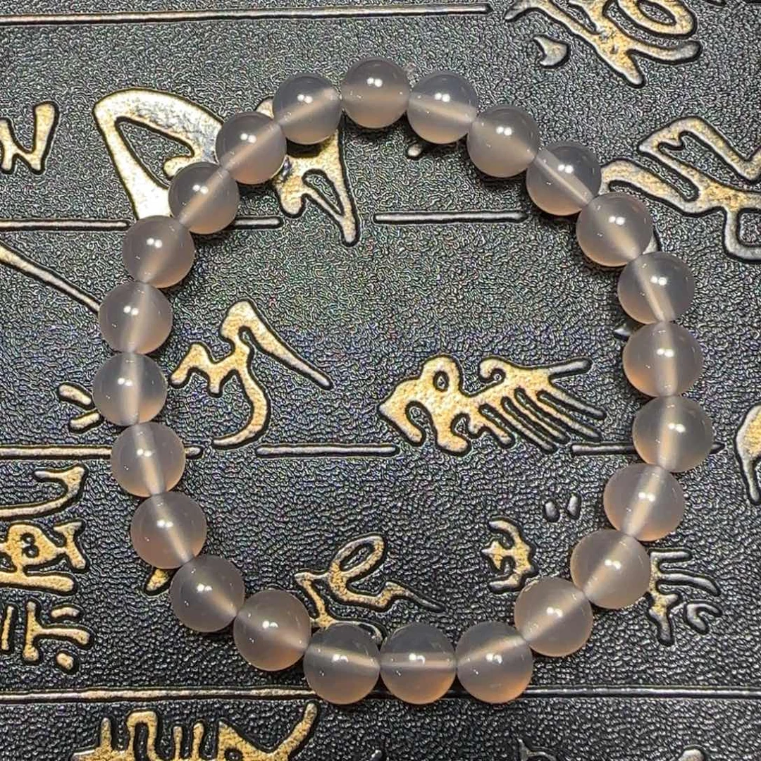 玛瑙/玉髓未镶嵌黑冰单圈8mm➕