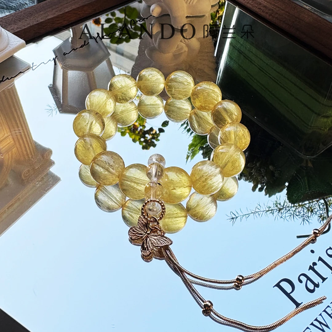 Alando 焦糖黄萤石手串 k17（13-14mm）