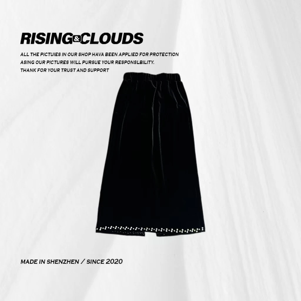 小法【格调】时尚穿搭2025重工丝绒半裙120406GT