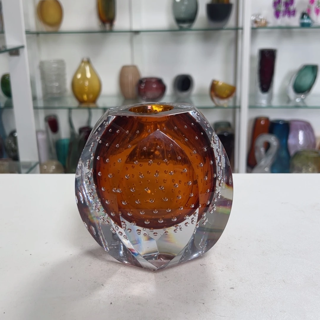 幻彩琉璃花瓶花器纯手工制作高度14