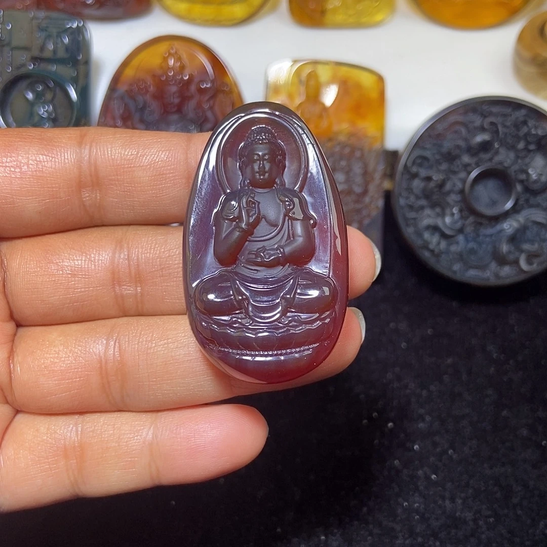 琥珀未镶嵌颈饰缅甸天然琥珀吊坠