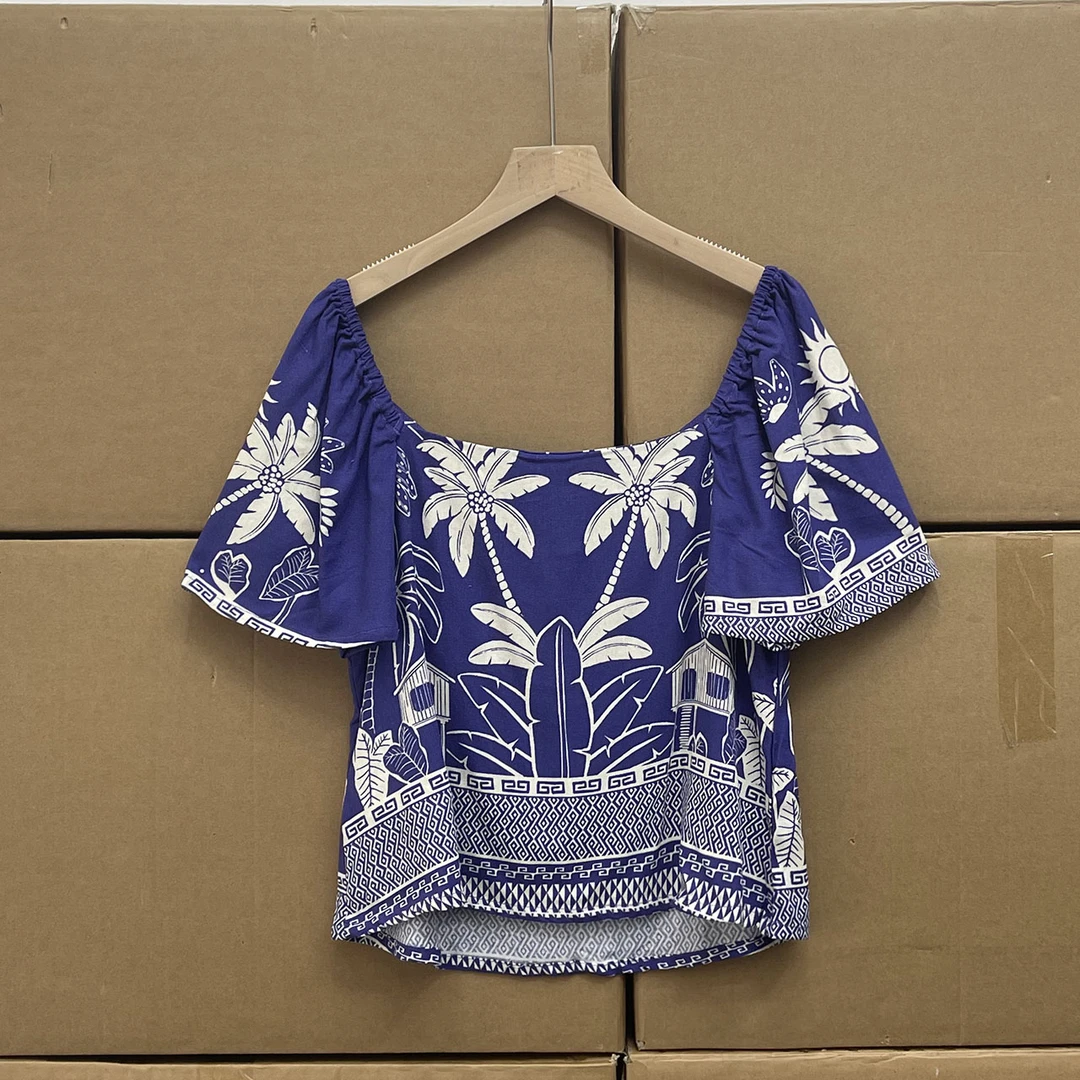 巴西订单！！YAMA小衫 2025夏季新款民族风衬衣 度假风V领短袖衬衫