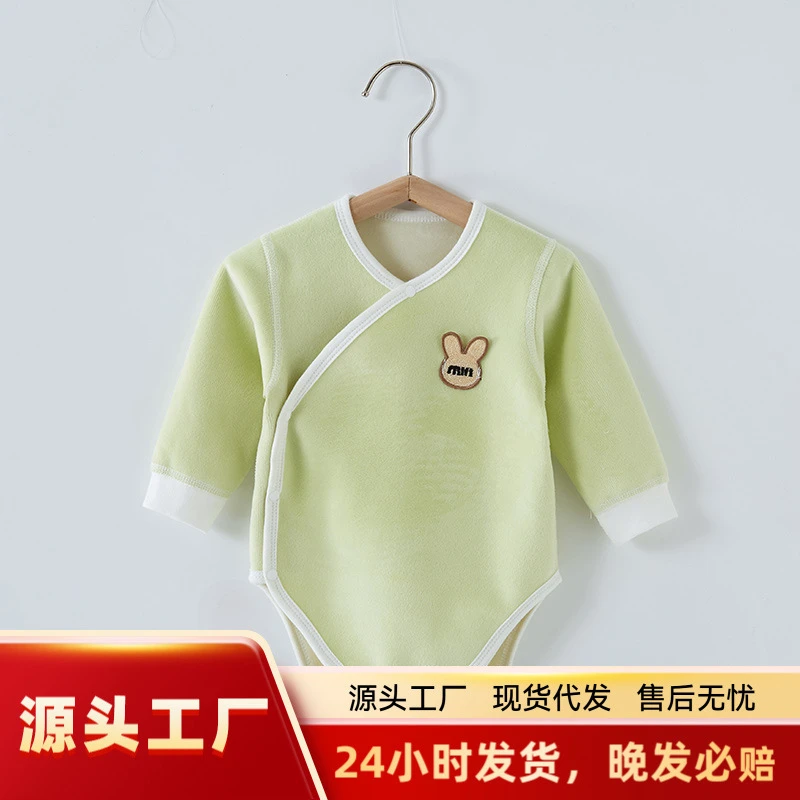 春秋婴儿宝宝新生儿幼儿连体衣睡衣长袖保暖秋衣护肚包屁衣三角哈