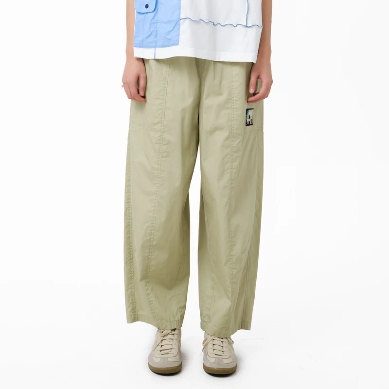 MOVEUP幻走2025夏季新款.FUN 松紧腰欧若风休闲直筒裤女325220108