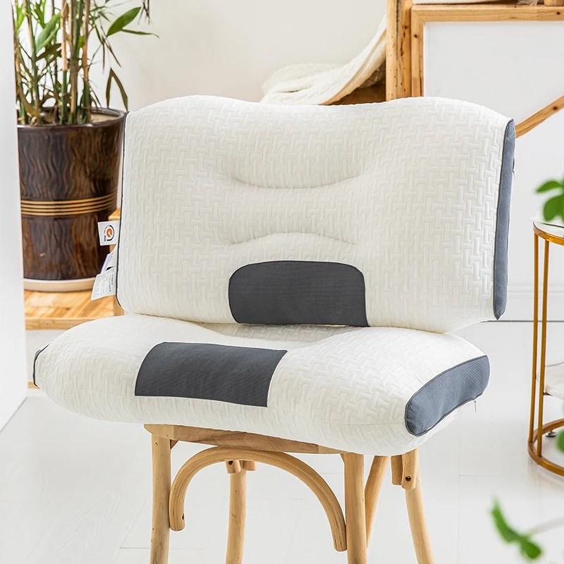 纤维枕成人长方形护颈透气枕芯护颈枕1人枕头针织按摩枕绗缝颗粒