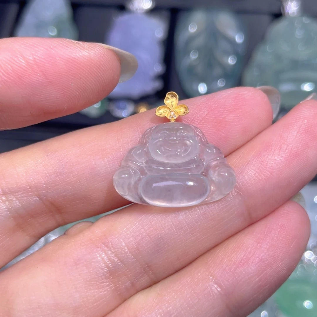 颈饰18K金镶嵌翡翠翡翠