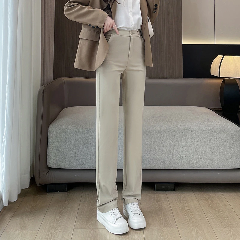 高腰烟管裤春夏新款大码胖黑色休闲小脚裤百搭直筒小个子西装裤