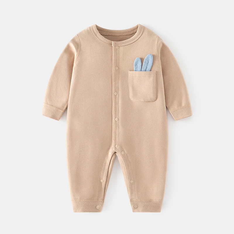 【萌】连体衣长袖新生儿无骨衣服纯棉哈衣男女宝宝幼儿童花边爬服