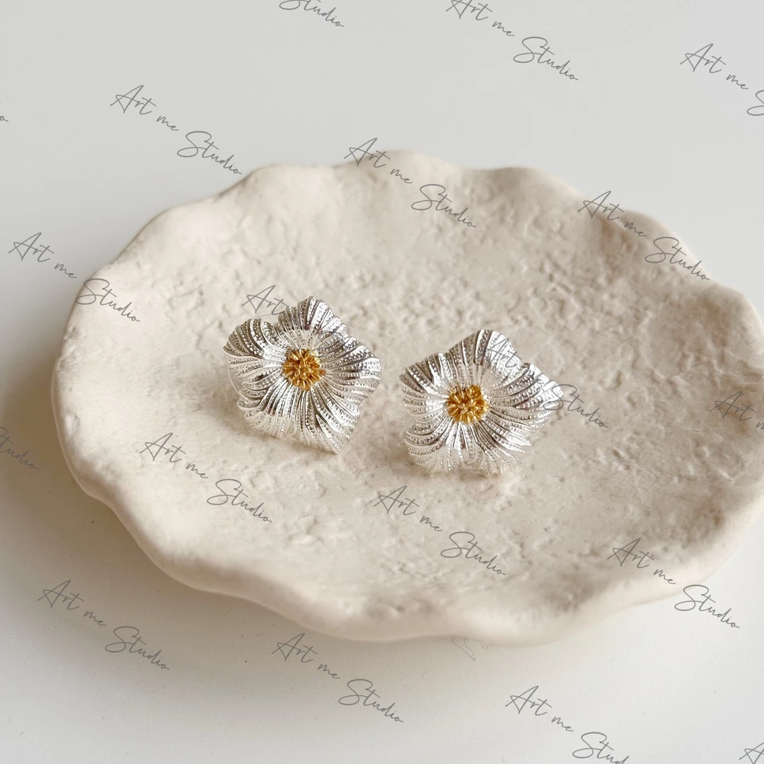 黄铜耳饰 3姐【花朵耳钉】    021524ys009