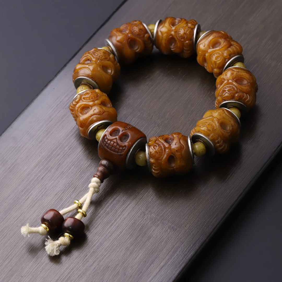 251033 牛骨大鹏鸟文玩手串男女士盘玩饰品骨制品雕刻单圈