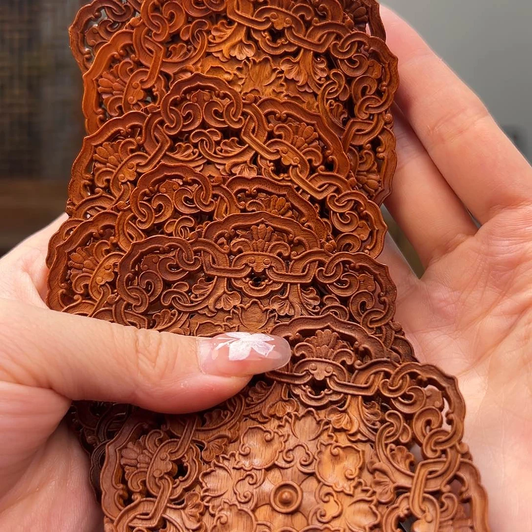 竹雕刻雕花杯垫雕刻