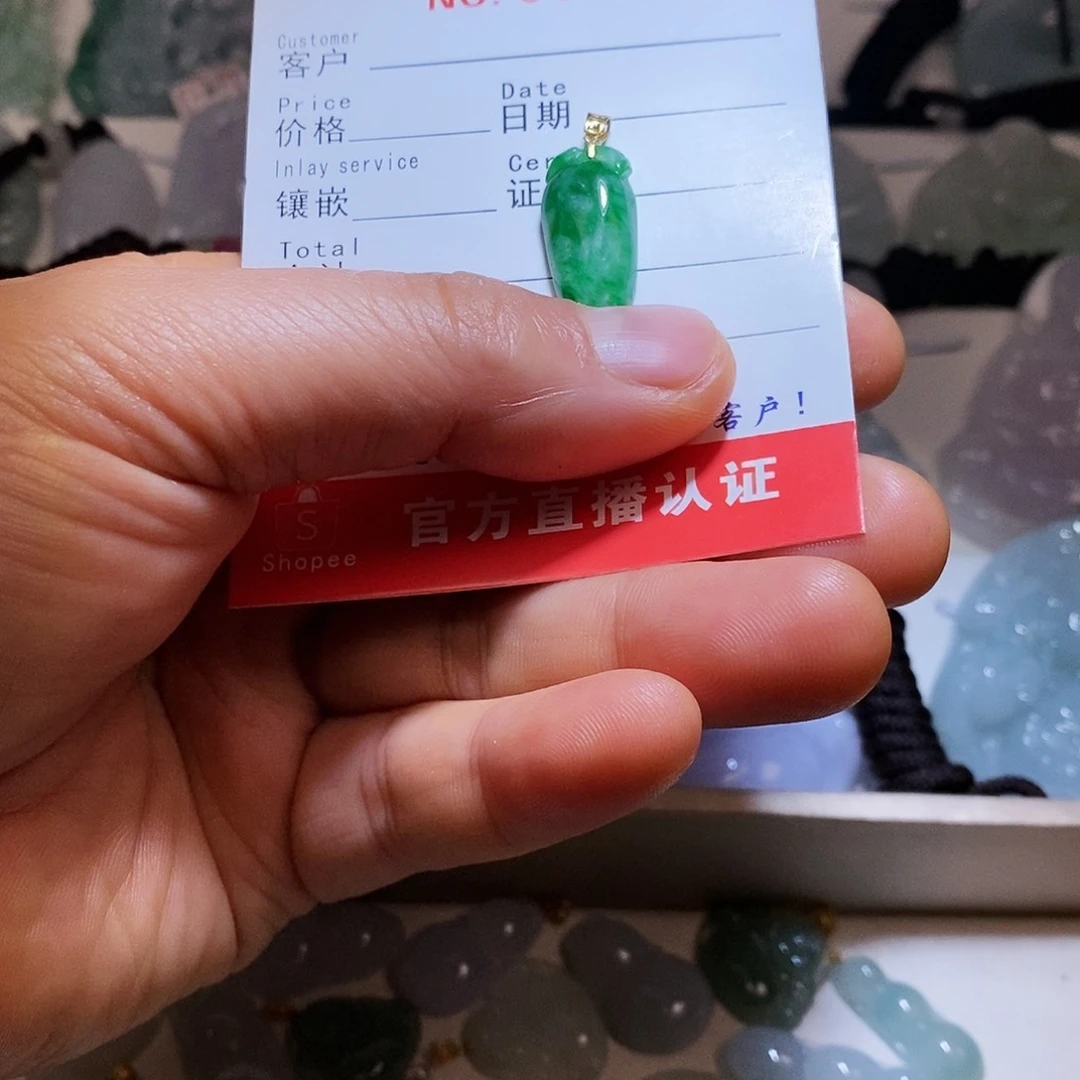 翡翠颈饰18K金镶嵌翡翠45