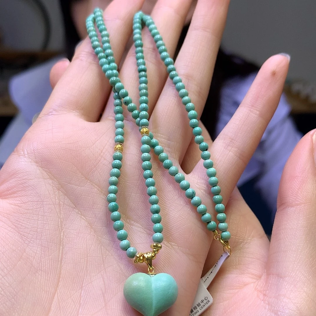 绿松石18K金镶嵌项链