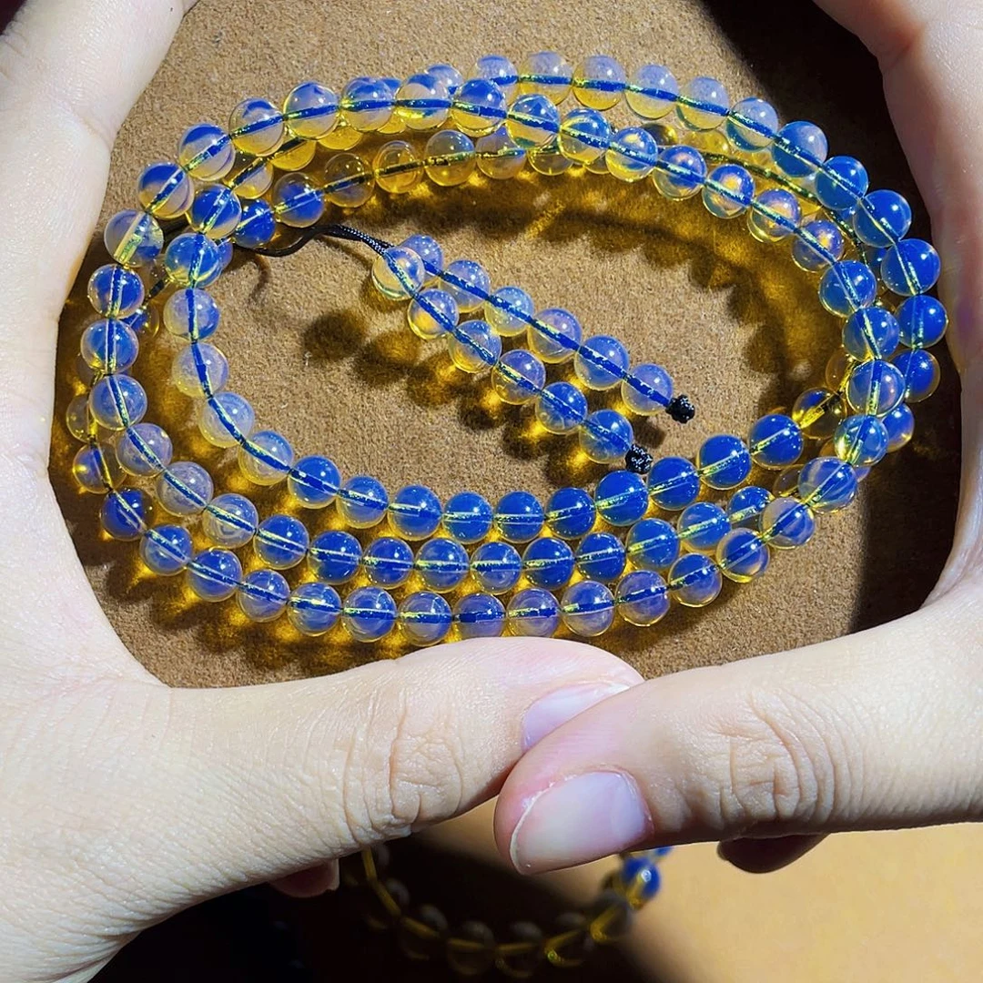 蓝珀未镶嵌裸石5加108净水天空蓝