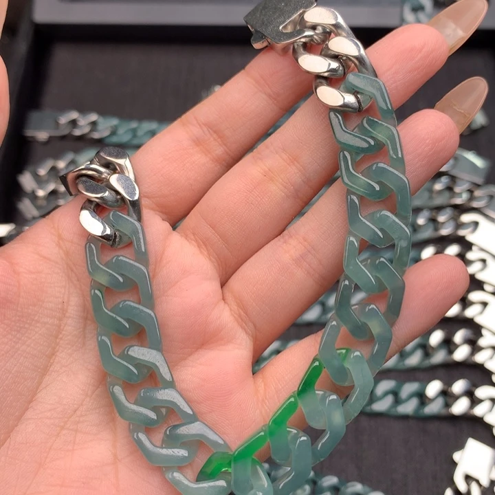 吉***佑翡翠未镶嵌手链005