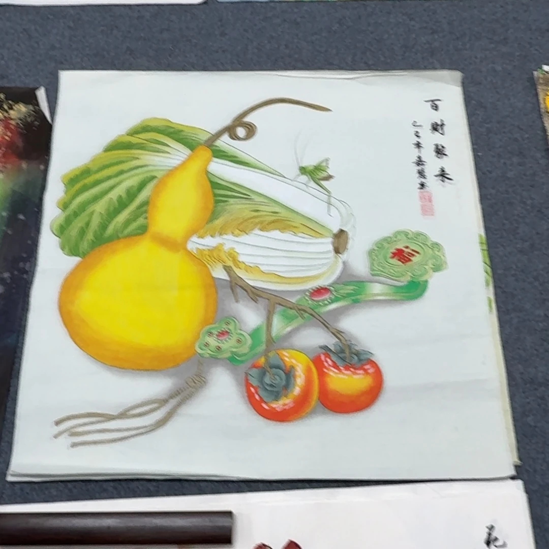 国画四尺斗方70X70纯手绘作品