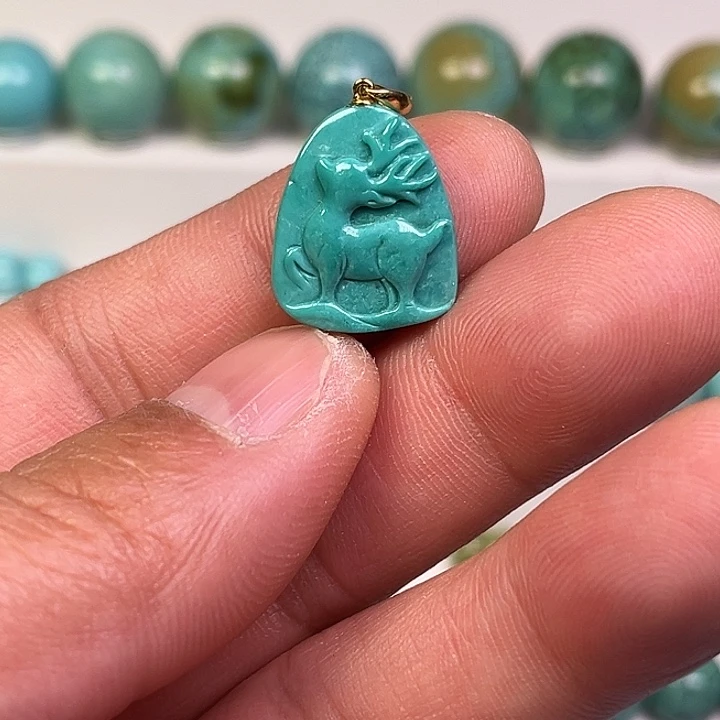 绿松石18K金镶嵌珠宝奇石