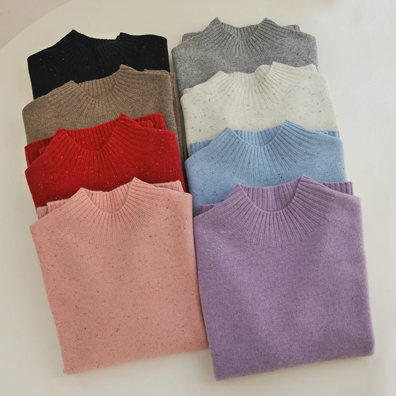 【朵儿studio】点子纱半高领！100%绵羊毛！无缝一体羊毛衫 D969