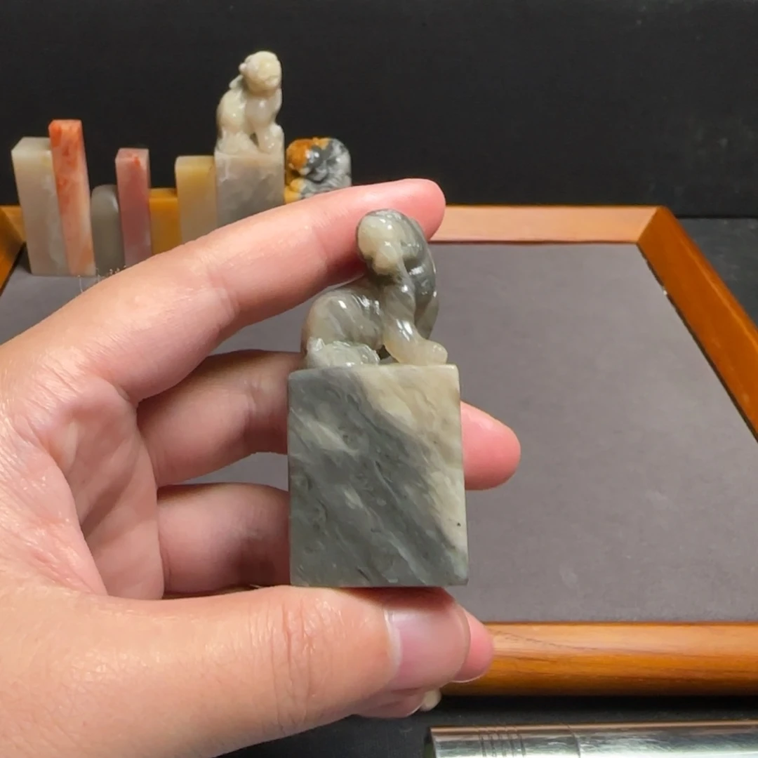 巴林石印石凝墨冻2.6×5.9