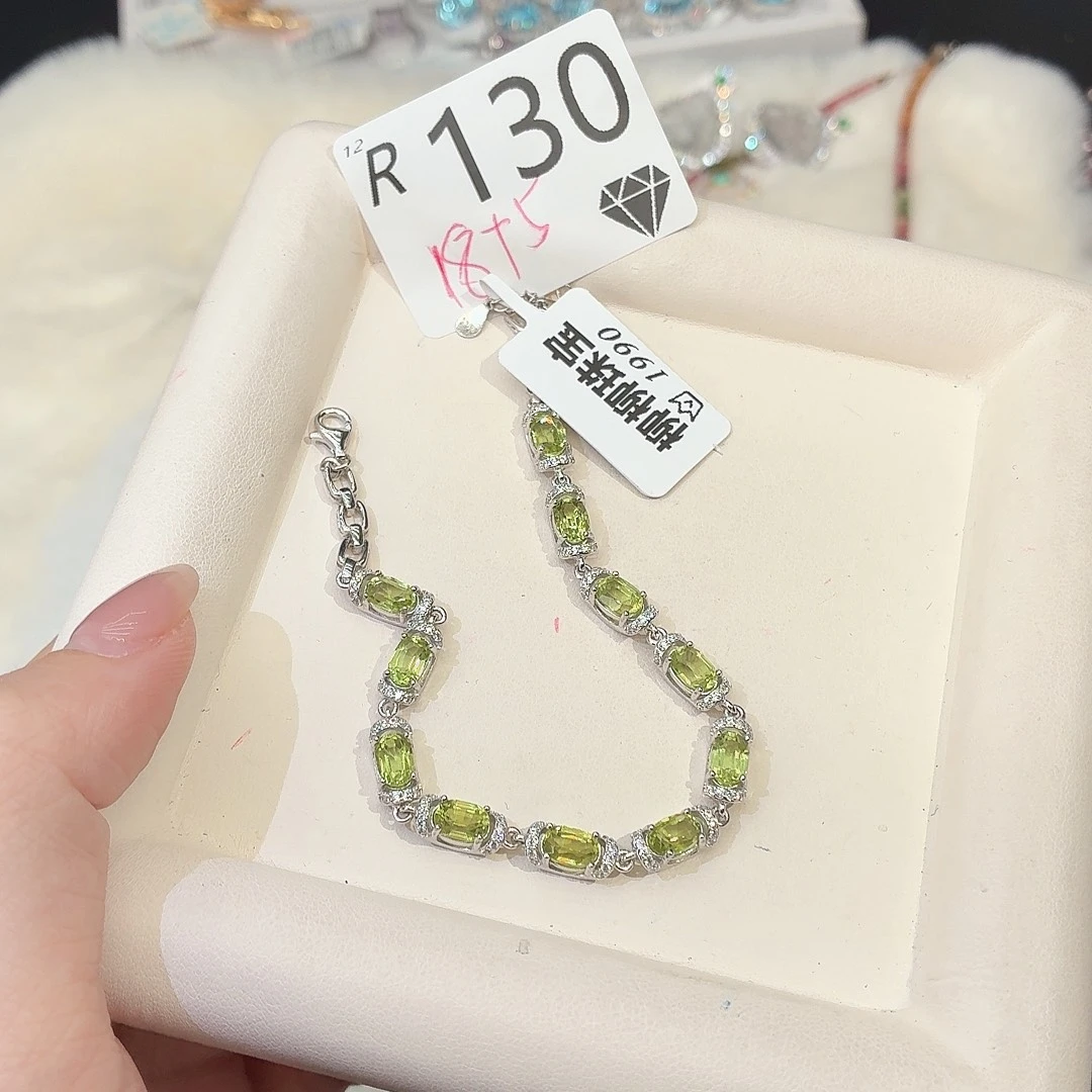 橄榄石珠宝奇石银S925镶嵌