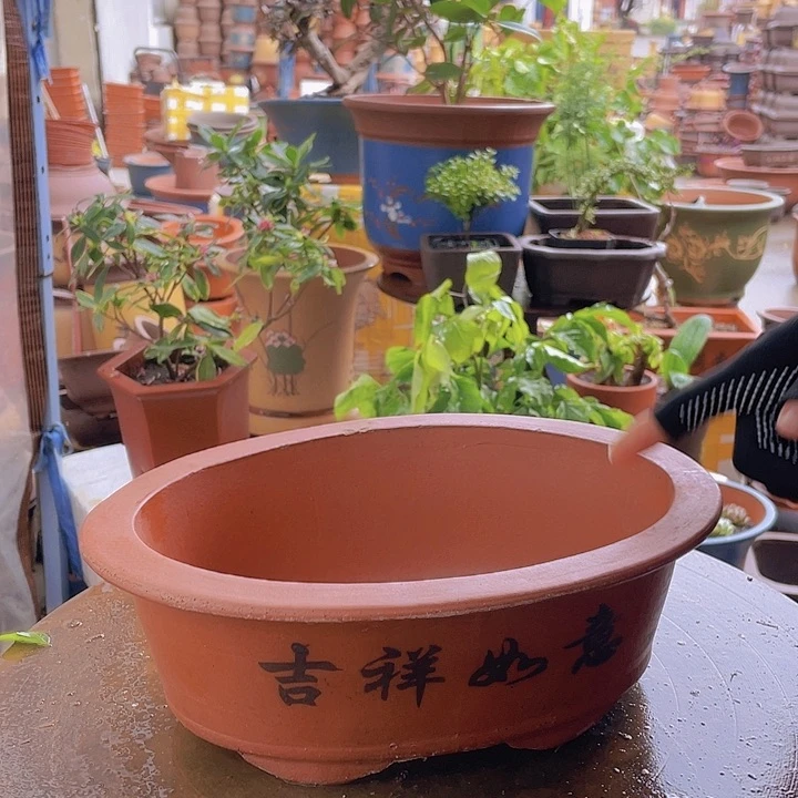 紫砂宜兴紫砂30红椭圆